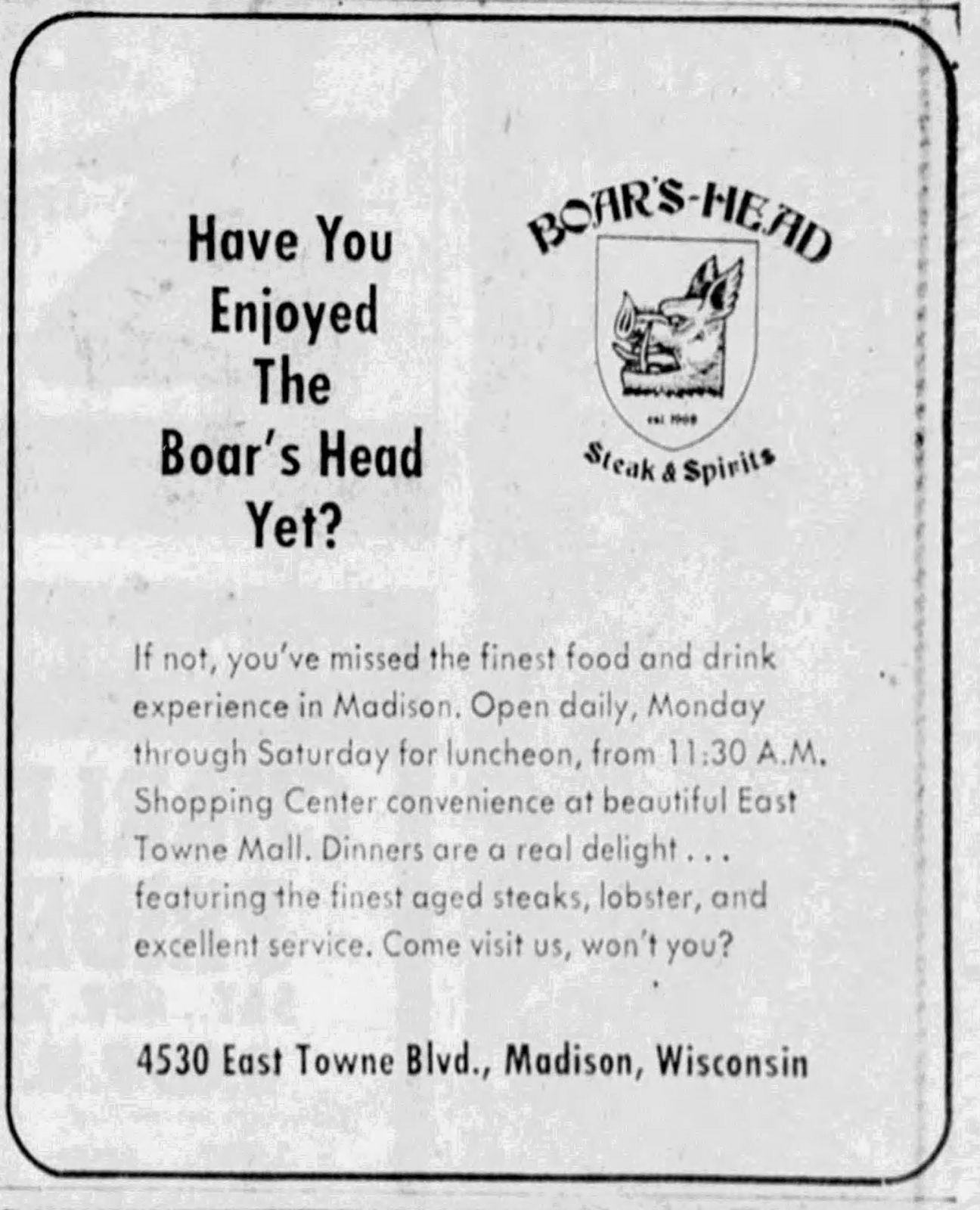 Boar's Head restaurant